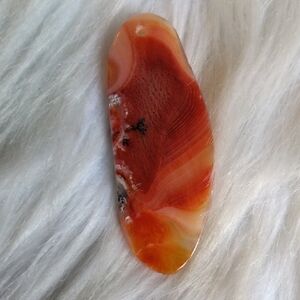 Orange and Red Agate Stone Necklace Pendant